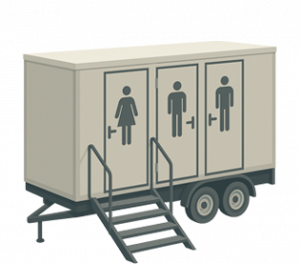 3D-Modell eines großen Toilettenwagens zur Miete