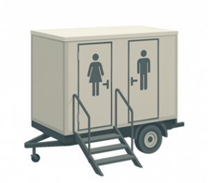 3D-Modell eines kleinen Toilettenwagens zur Miete